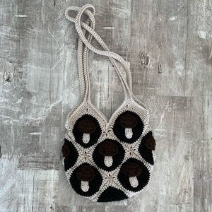 Crochet mushroom tote bag